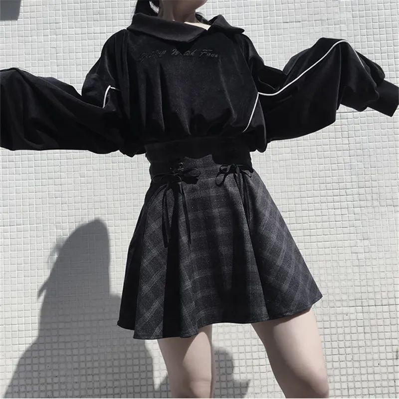 “ PLAID ” HIGH WAIST SKIRT W042604