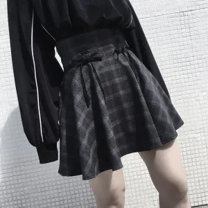 “ PLAID ” HIGH WAIST SKIRT W042604