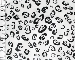 100% Cotton Lawn Monochrome Animal - White