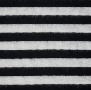 100% Organic Cotton Single Jersey - Black/White Stripe (2SP206)