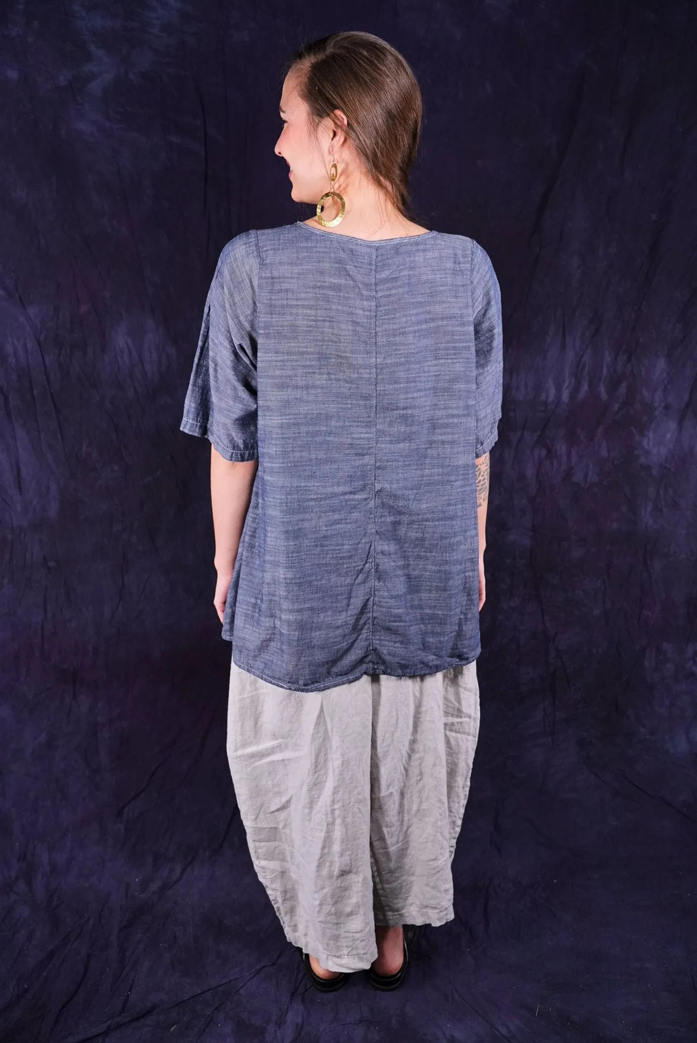 1210 Light Denim Chambray Top Sky-P