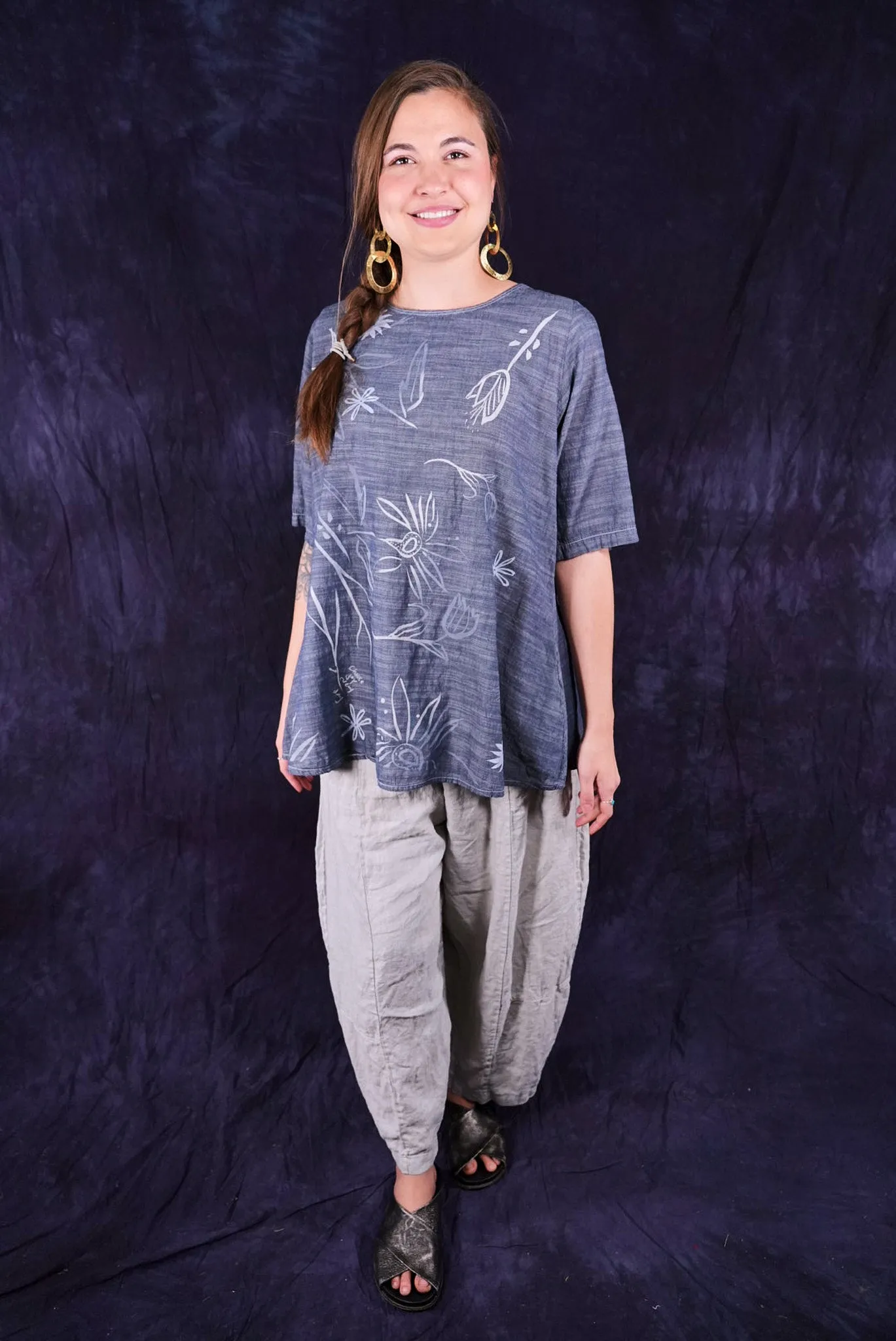 1210 Light Denim Chambray Top Sky-P