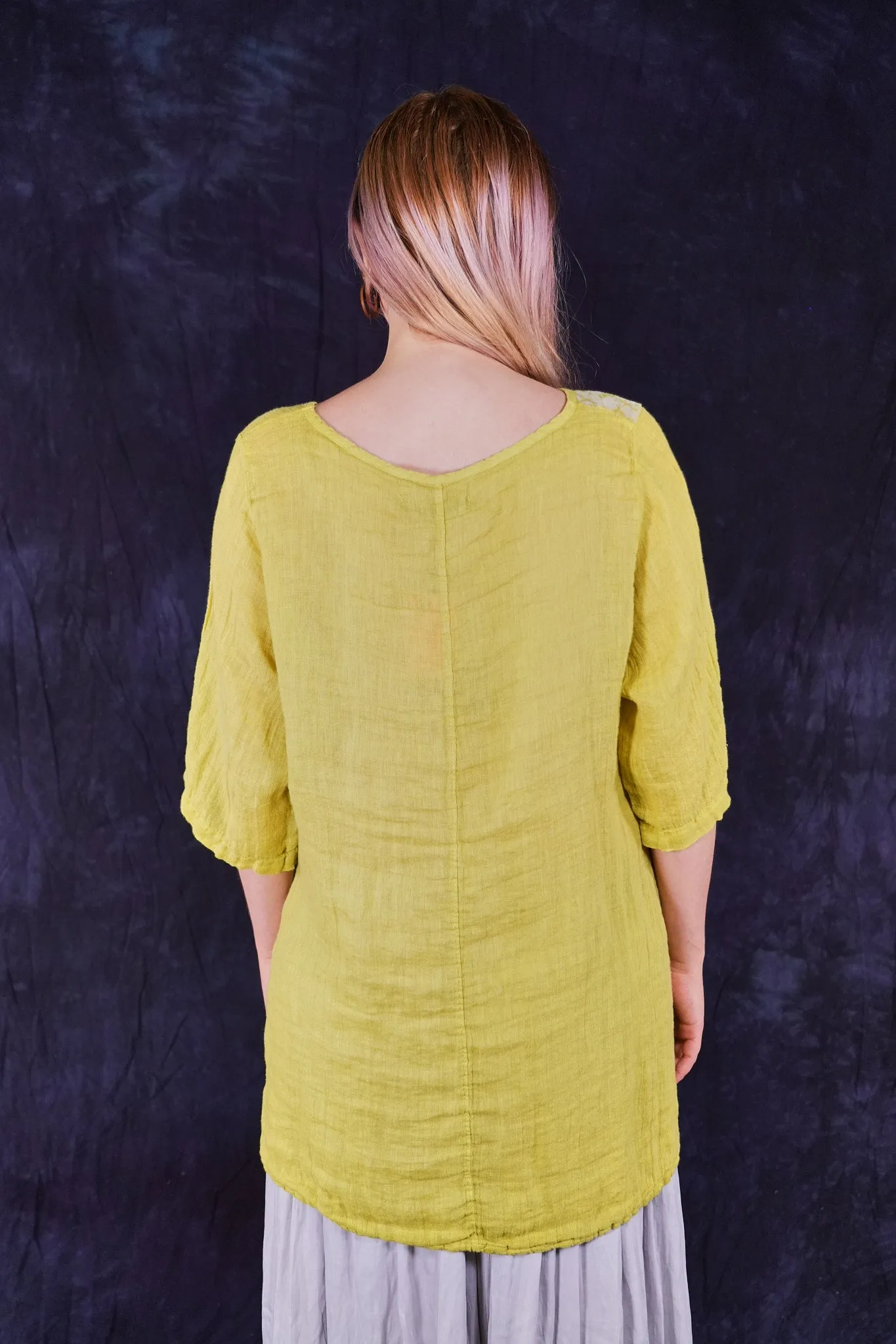 1210 Linen Springtime Top Citron-P