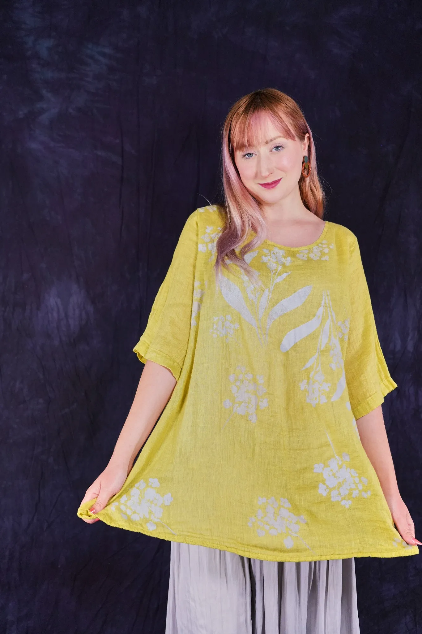 1210 Linen Springtime Top Citron-P