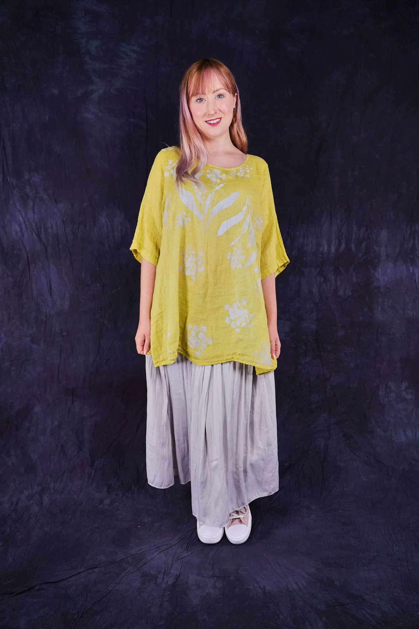 1210 Linen Springtime Top Citron-P
