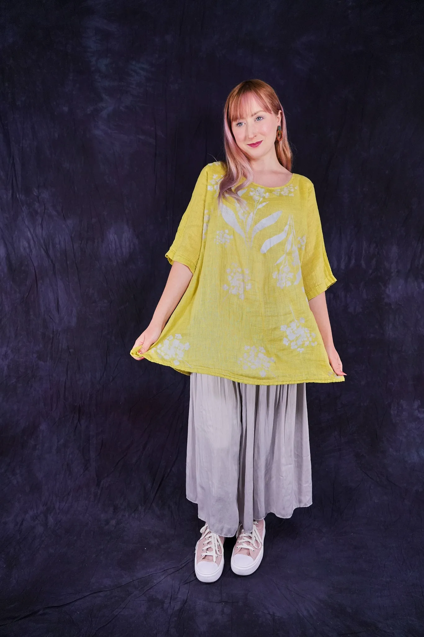 1210 Linen Springtime Top Citron-P