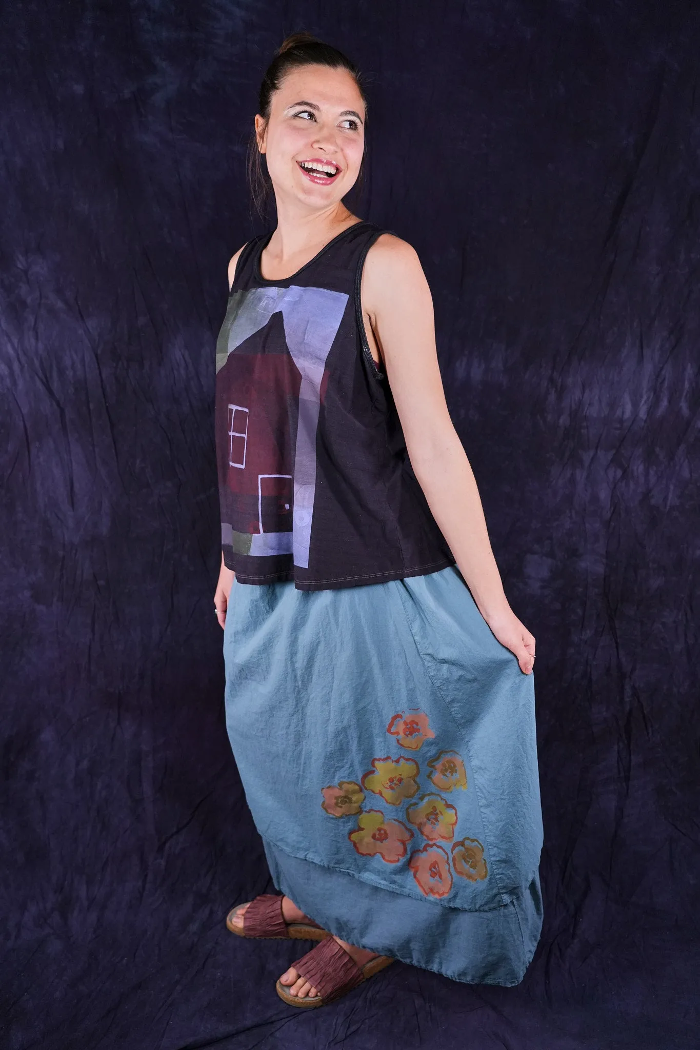 1212-2 Stripe Tank Metal Plum Home-P