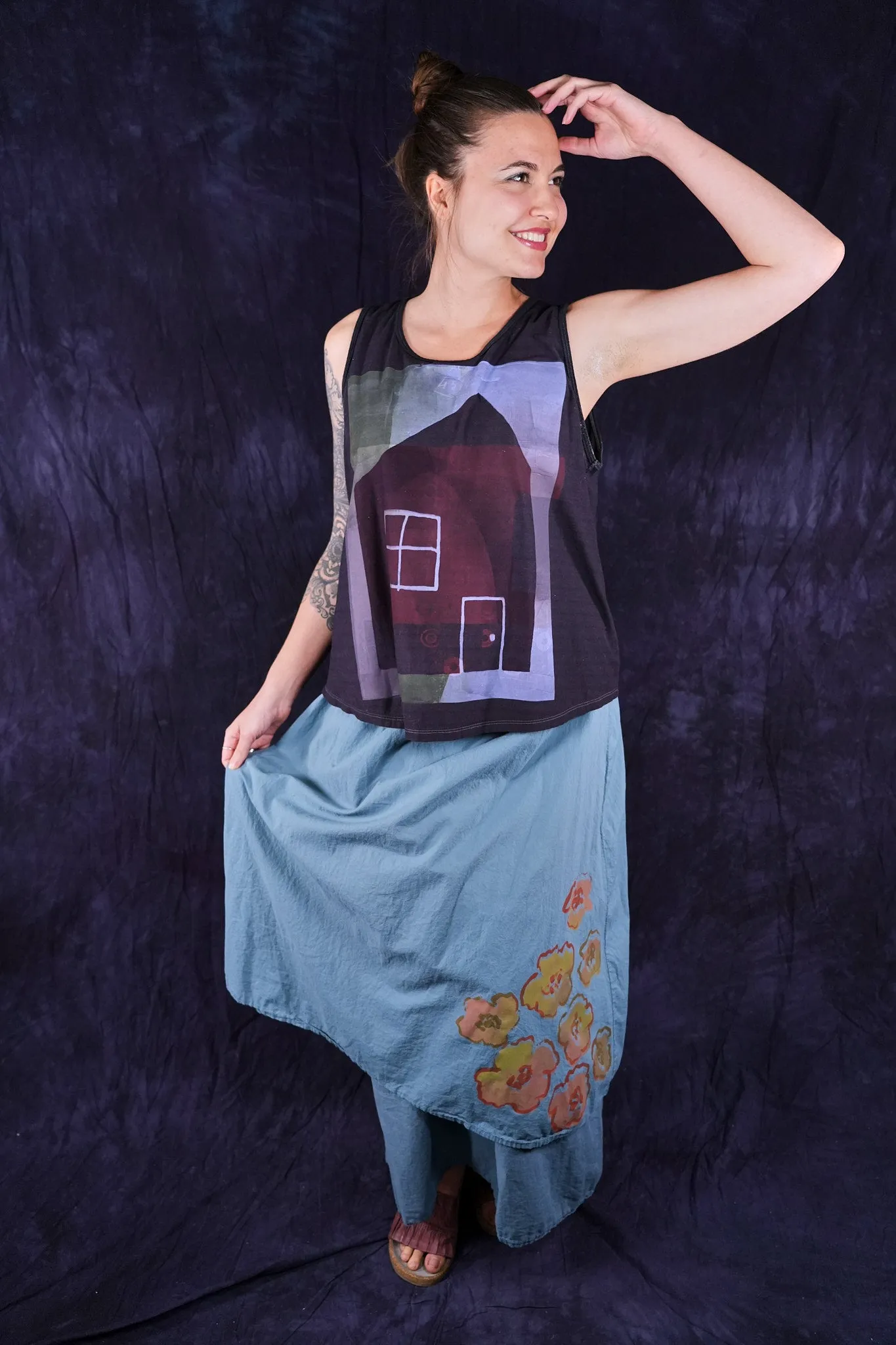 1212-2 Stripe Tank Metal Plum Home-P