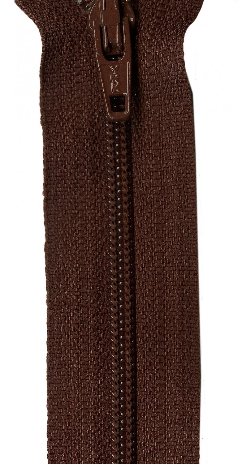 14" Zipper in Chocolate Syrup
