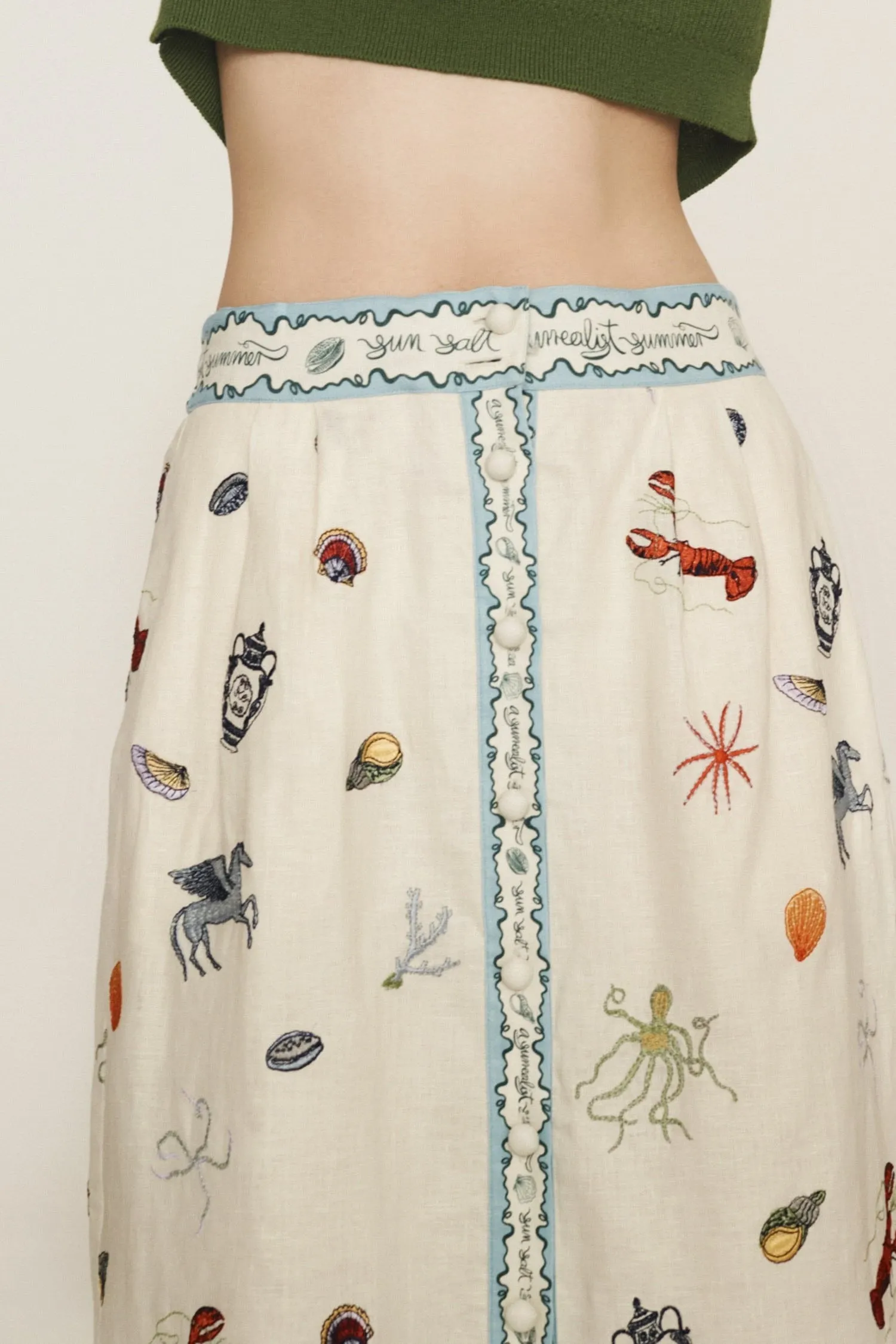 Alemais Sandy Embroidered Skirt