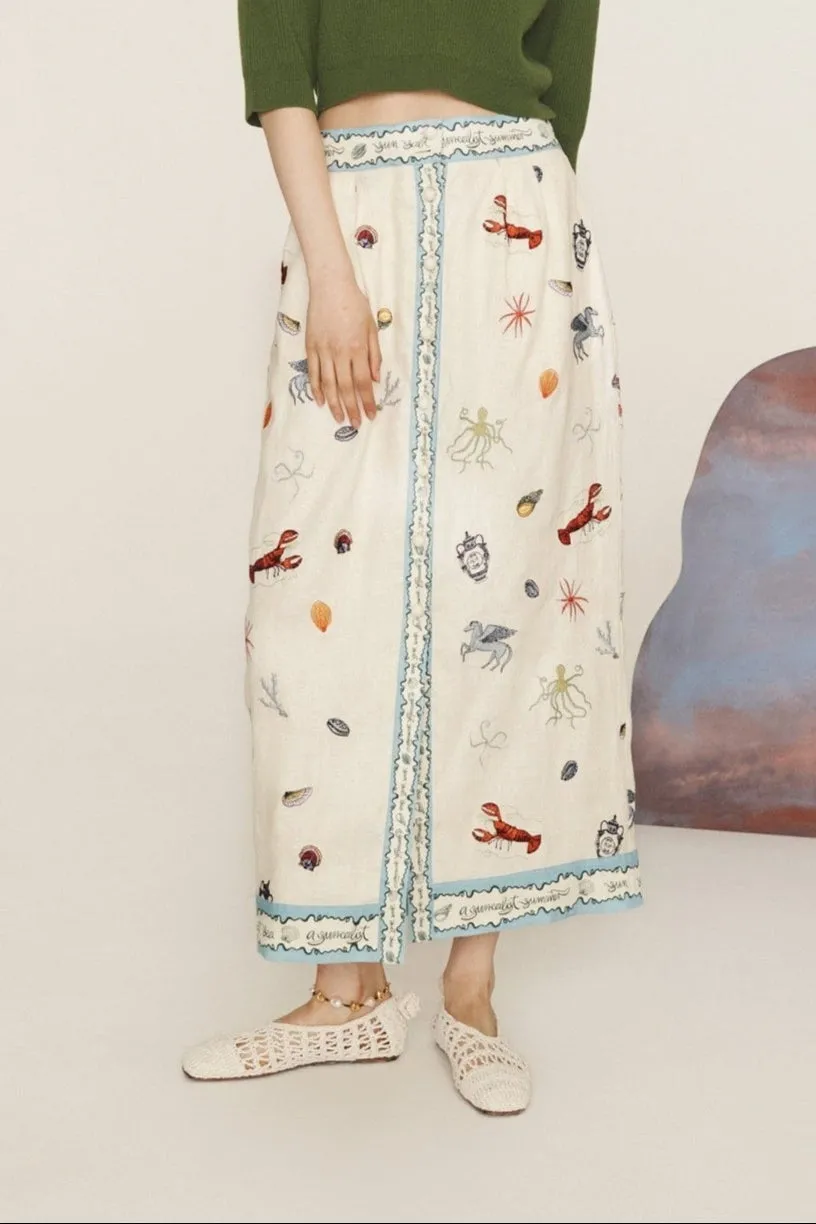Alemais Sandy Embroidered Skirt