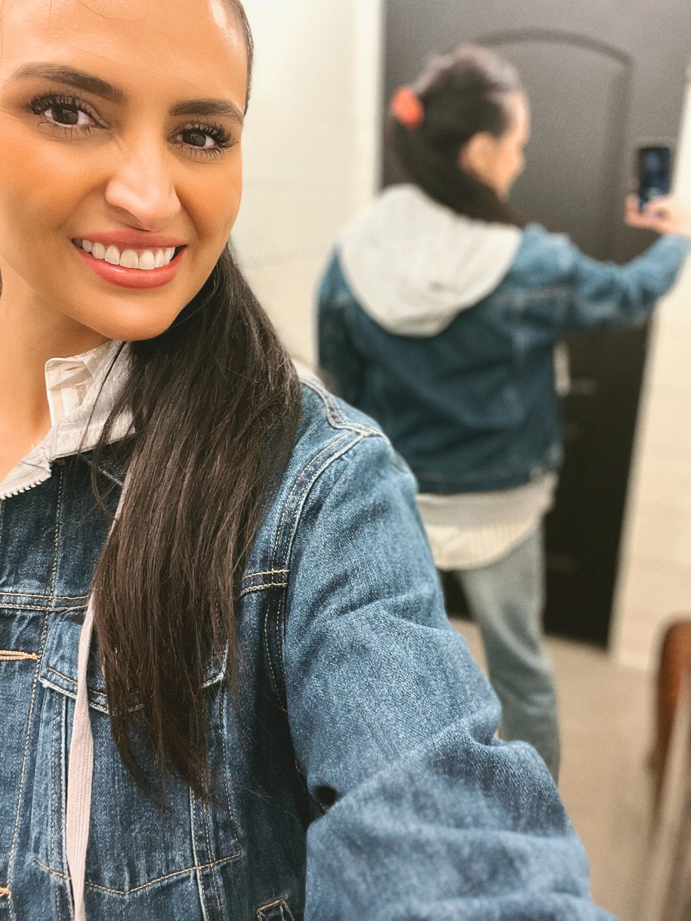 Alexa Oversize Hooded Jacket- Dark Wash