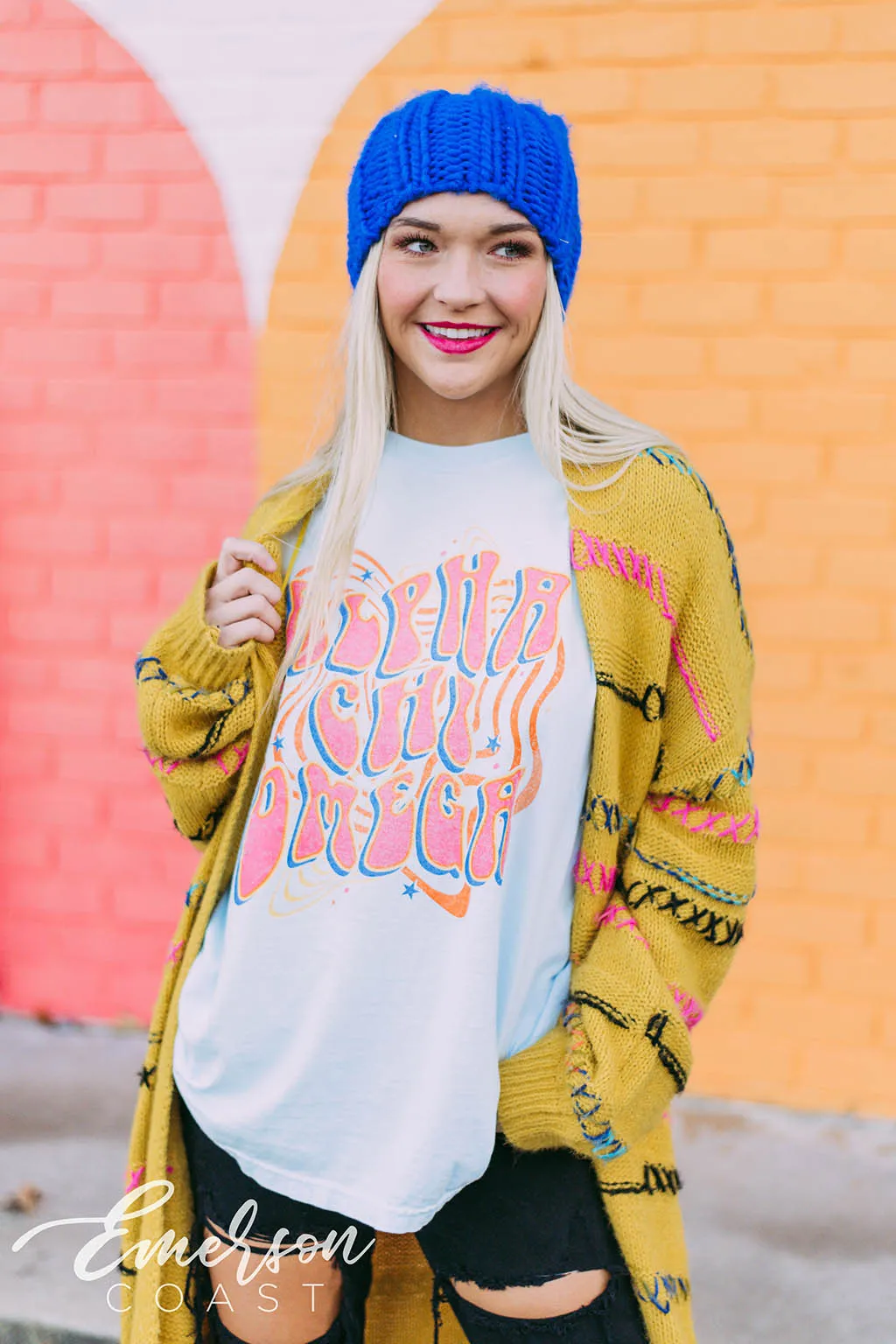 Alpha Chi Omega 70's Long Sleeve Tee
