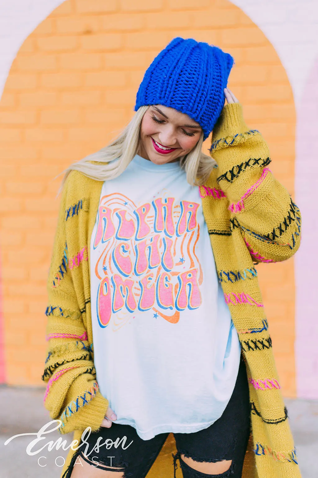 Alpha Chi Omega 70's Long Sleeve Tee