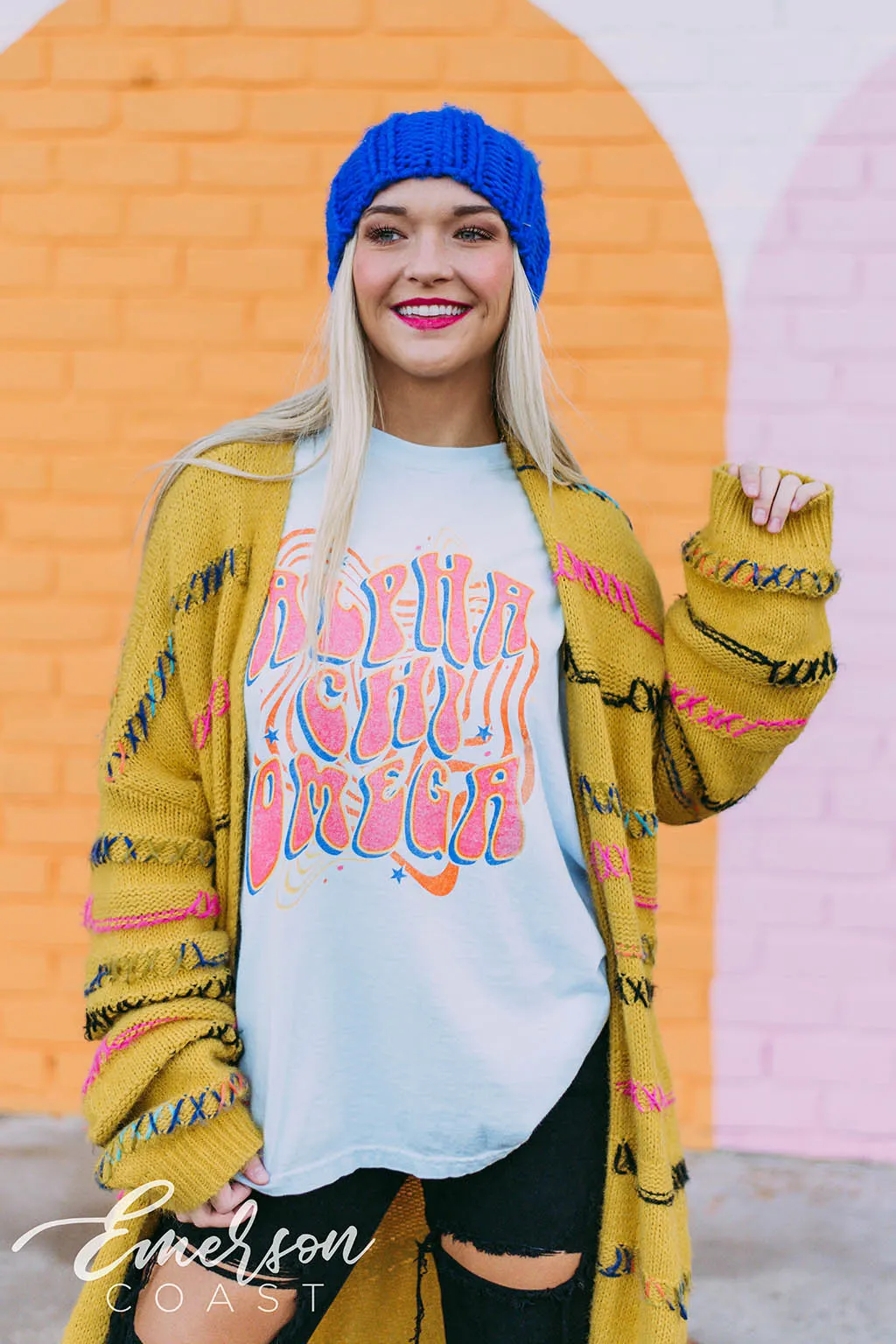 Alpha Chi Omega 70's Long Sleeve Tee