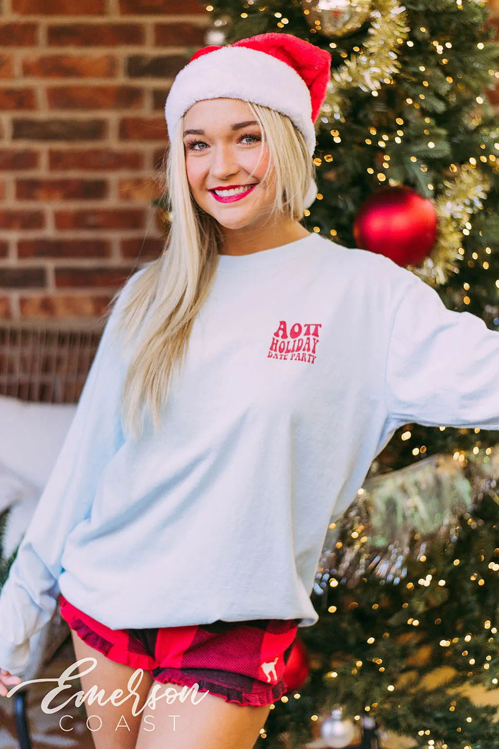 Alpha O Holiday Date Party Long Sleeve Tee
