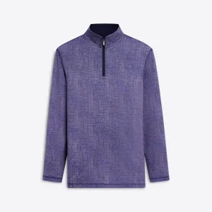 ANTHONY Chambray Print OoohCotton Quarter Zip Pullover