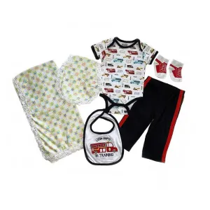 Baby Boy Blanket Blue Stars Firefighter Gift Set