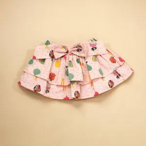 Baby Girl Two Tier Skirt with Bow (Organic Cotton)