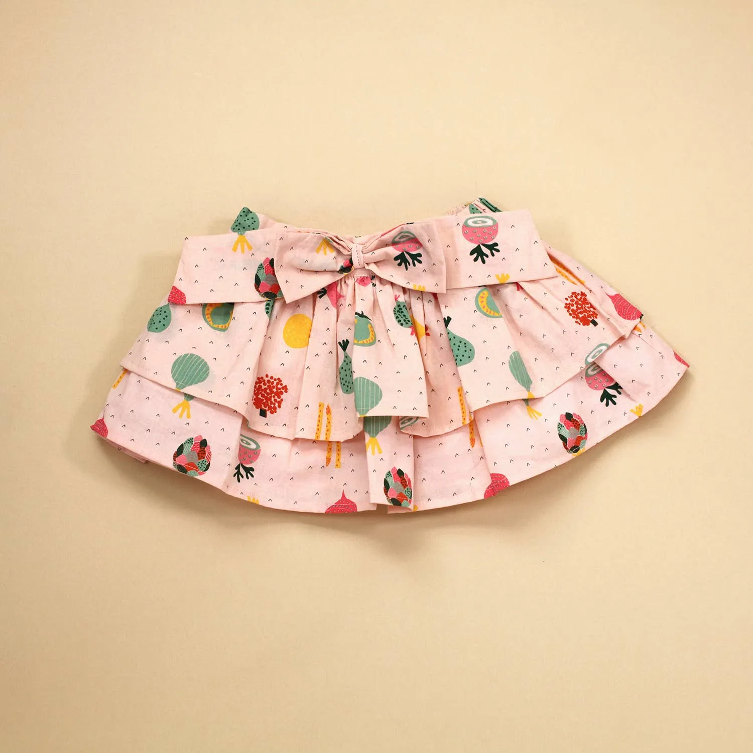 Baby Girl Two Tier Skirt with Bow (Organic Cotton)
