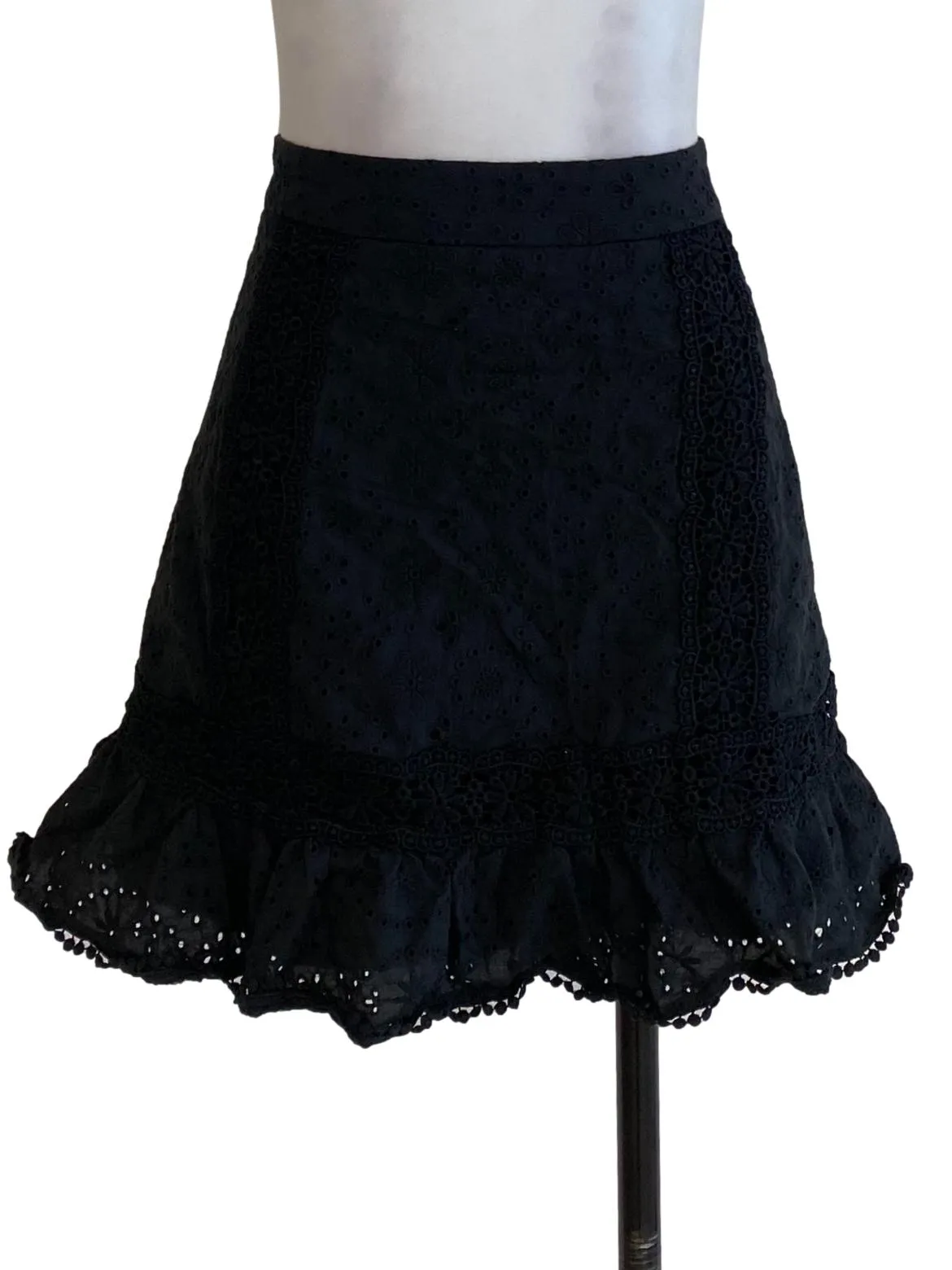 Black Embroidered Skirt