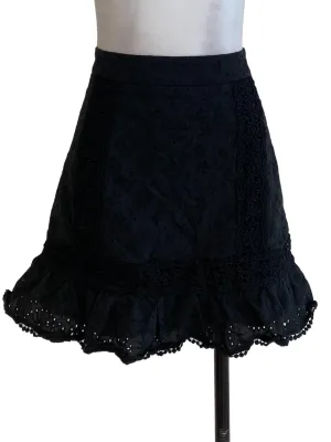 Black Embroidered Skirt