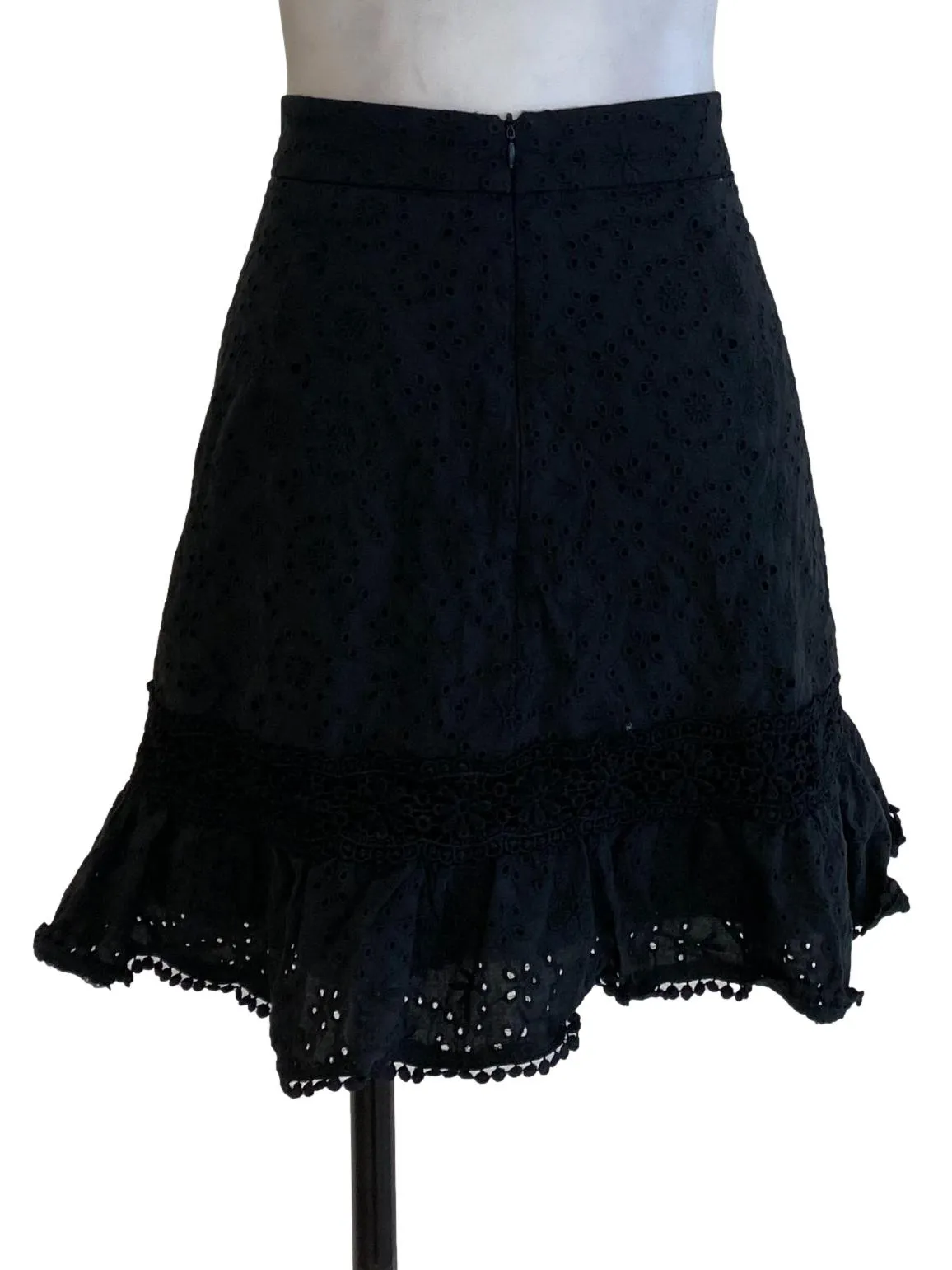 Black Embroidered Skirt
