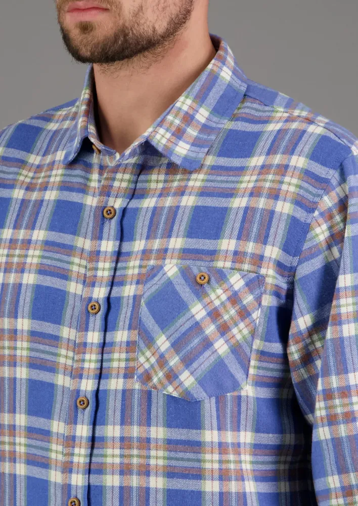 Boatyard Shirt Light Blue Brown Check