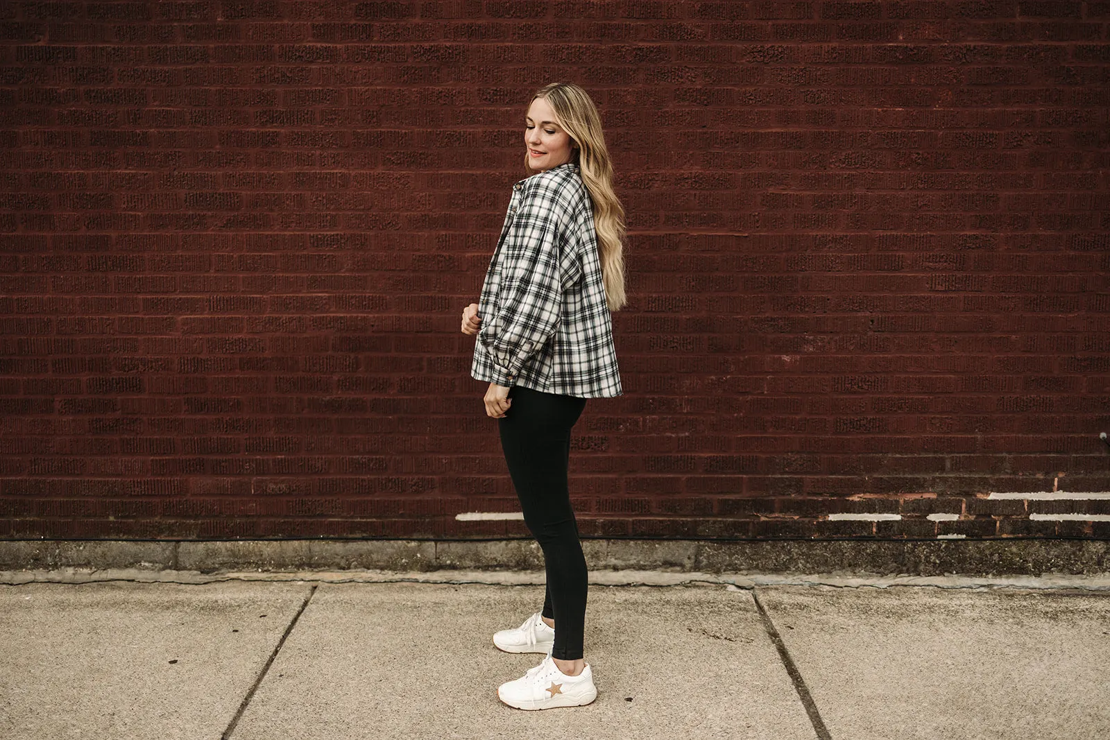 brinley button down long sleeve top