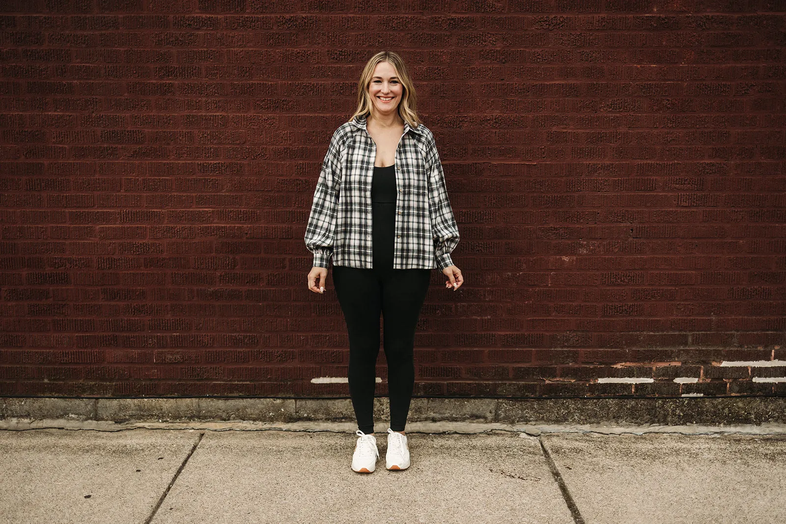 brinley button down long sleeve top