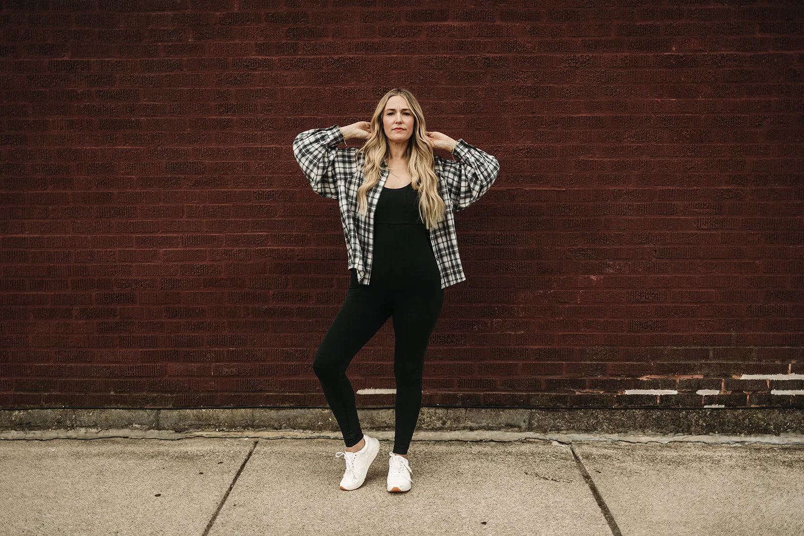 brinley button down long sleeve top