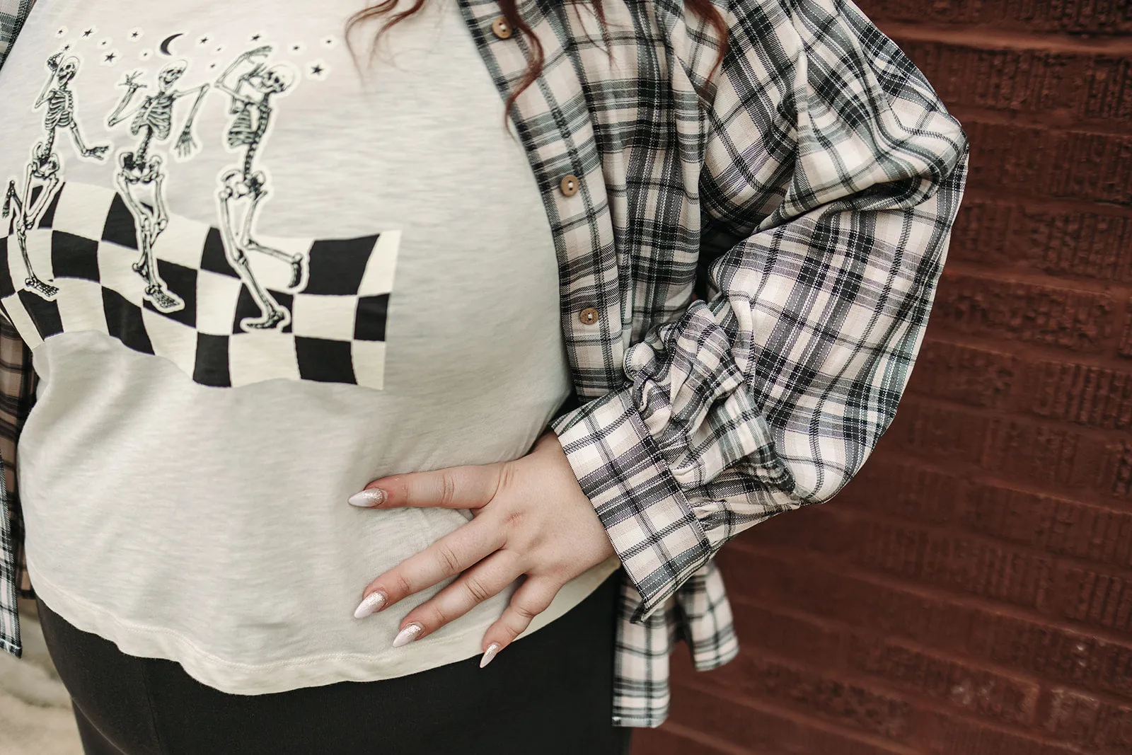 brinley button down long sleeve top