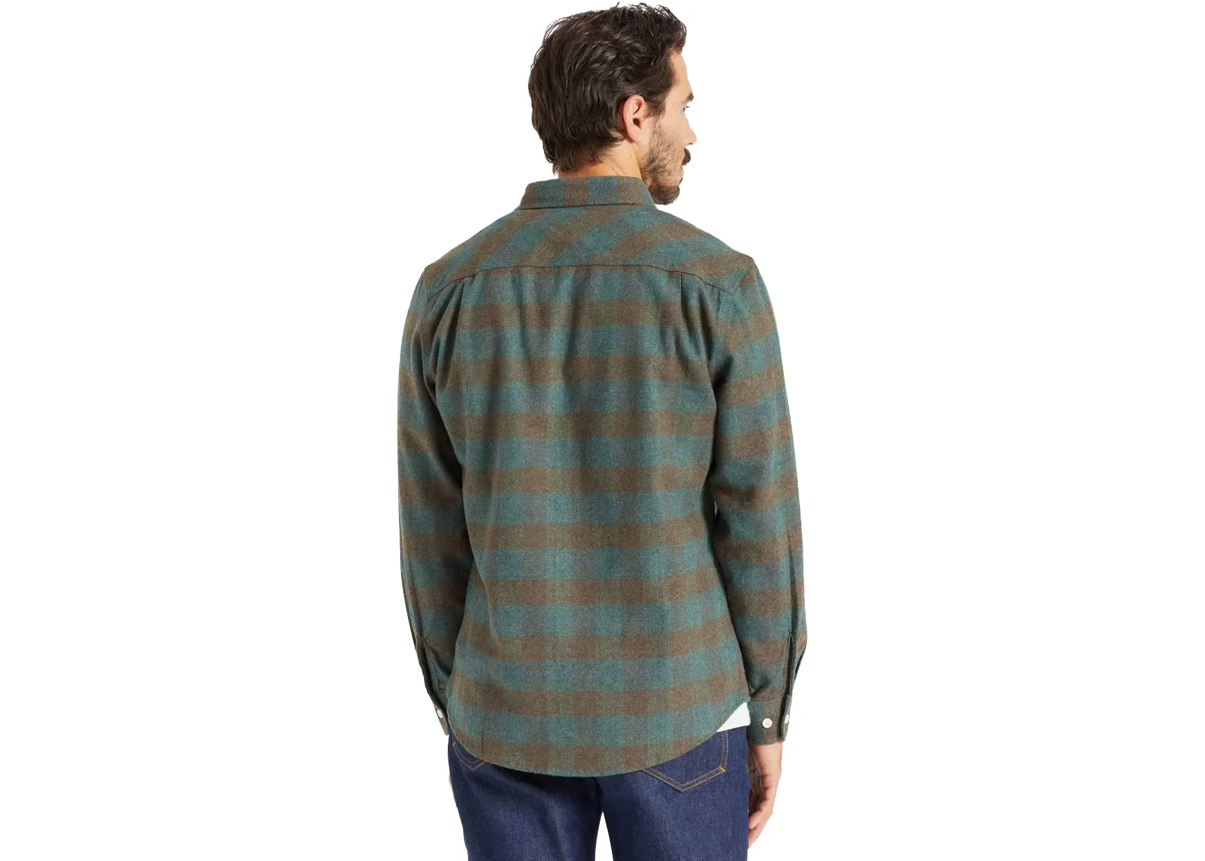 Brixton Bowery Flannel Long Sleeve Shirt Ocean