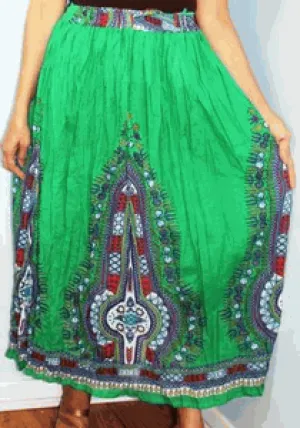 Broomstick Skirt ! Ethnic Print Crinkle Rayon ! One Size, Fits Most ! Peasant Boho !!
