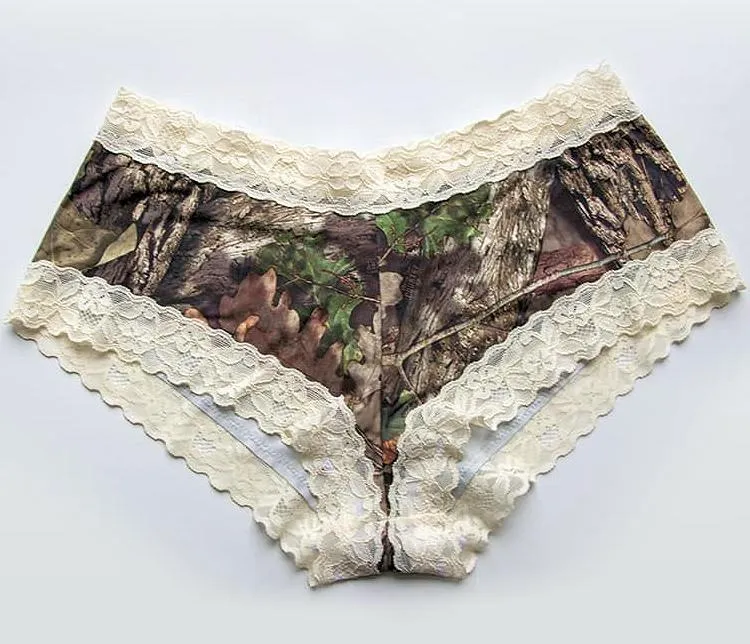 Camouflage Lingerie Lace Trimmed Cami and Boy Short Pajama Set