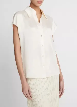 Cap Sleeve Ruched back Blouse in Chiffon