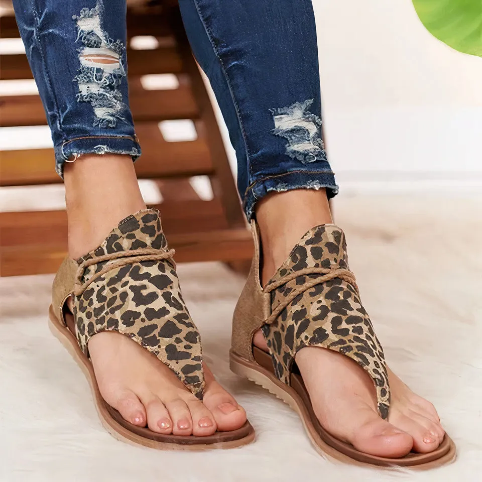 Casandra® | Boho Animal Print Sandals