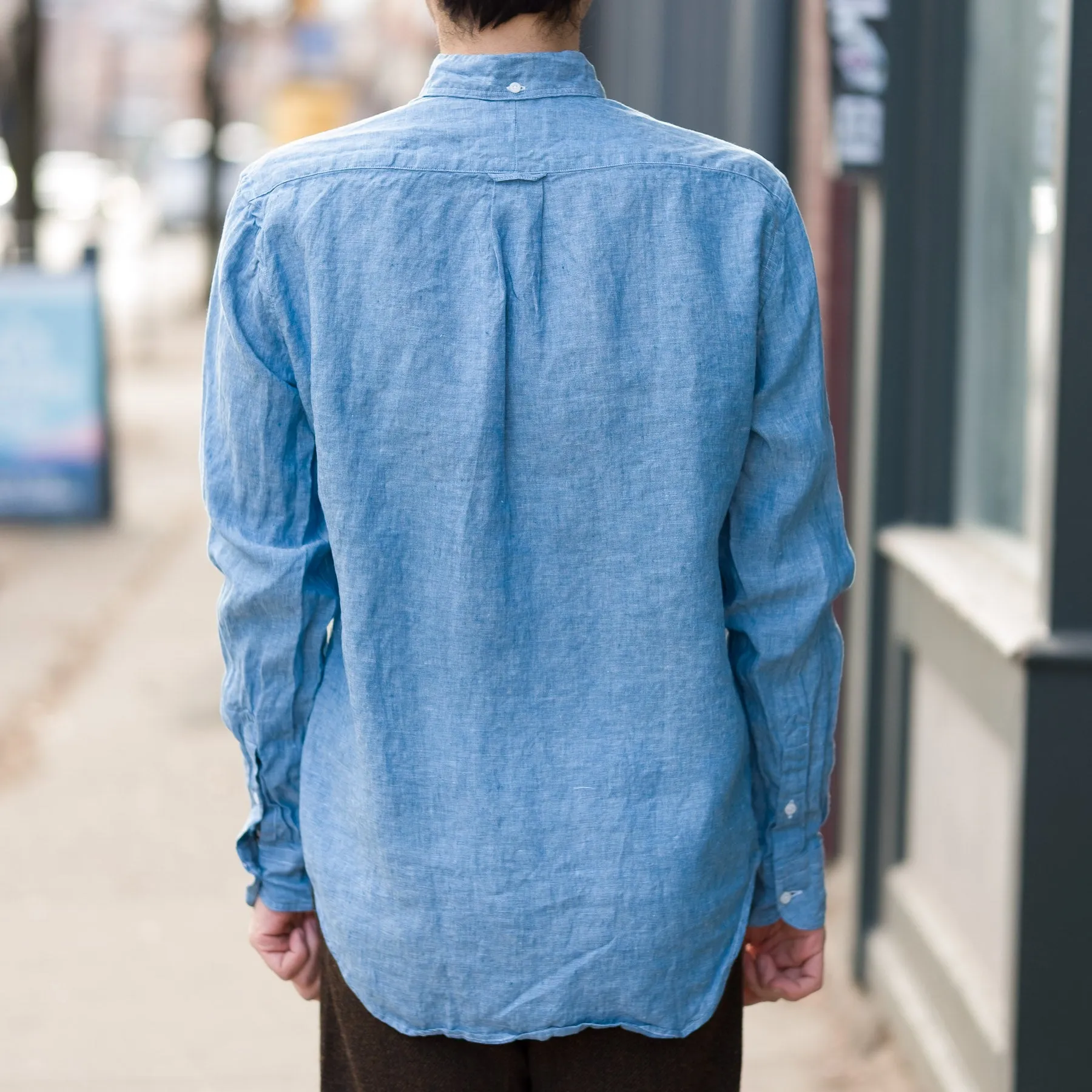 Chambray Linen Long Sleeve Buttondown