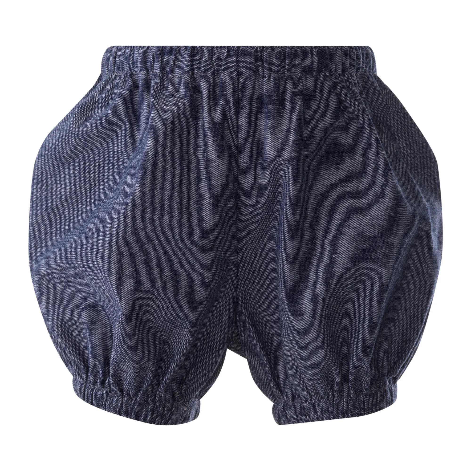 Chambray Long Sleeve Button-front Dress & Bloomers