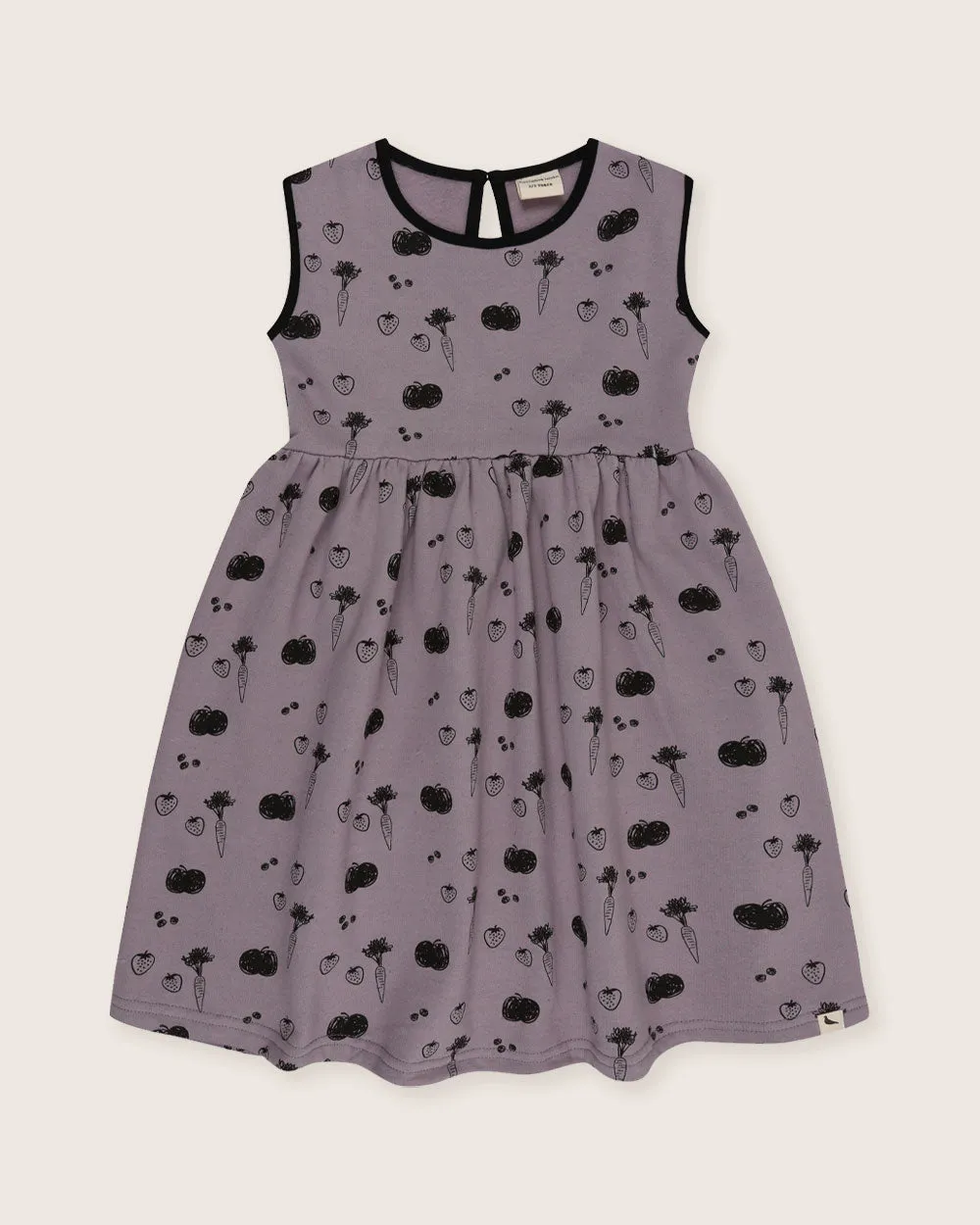 Charcoal Grey Fruit Print Dress