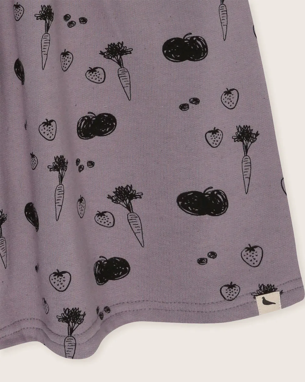 Charcoal Grey Fruit Print Dress