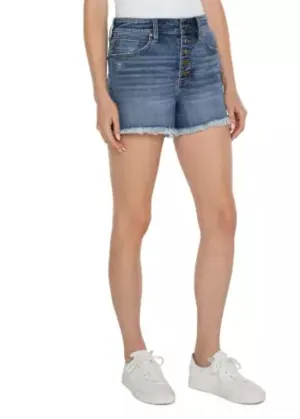 Christine A-Line Short w/ Fray Hem in Claymont