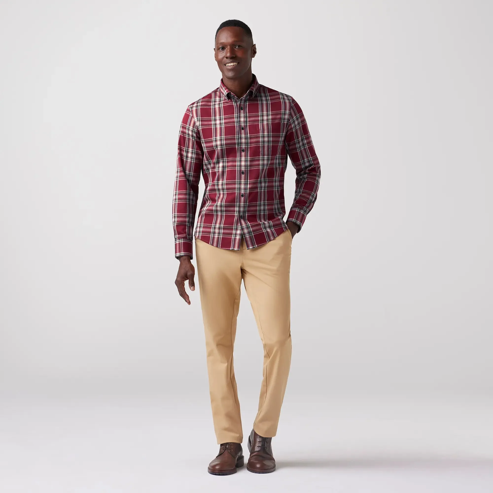City Flannel Twill - Garnet Thomas Plaid