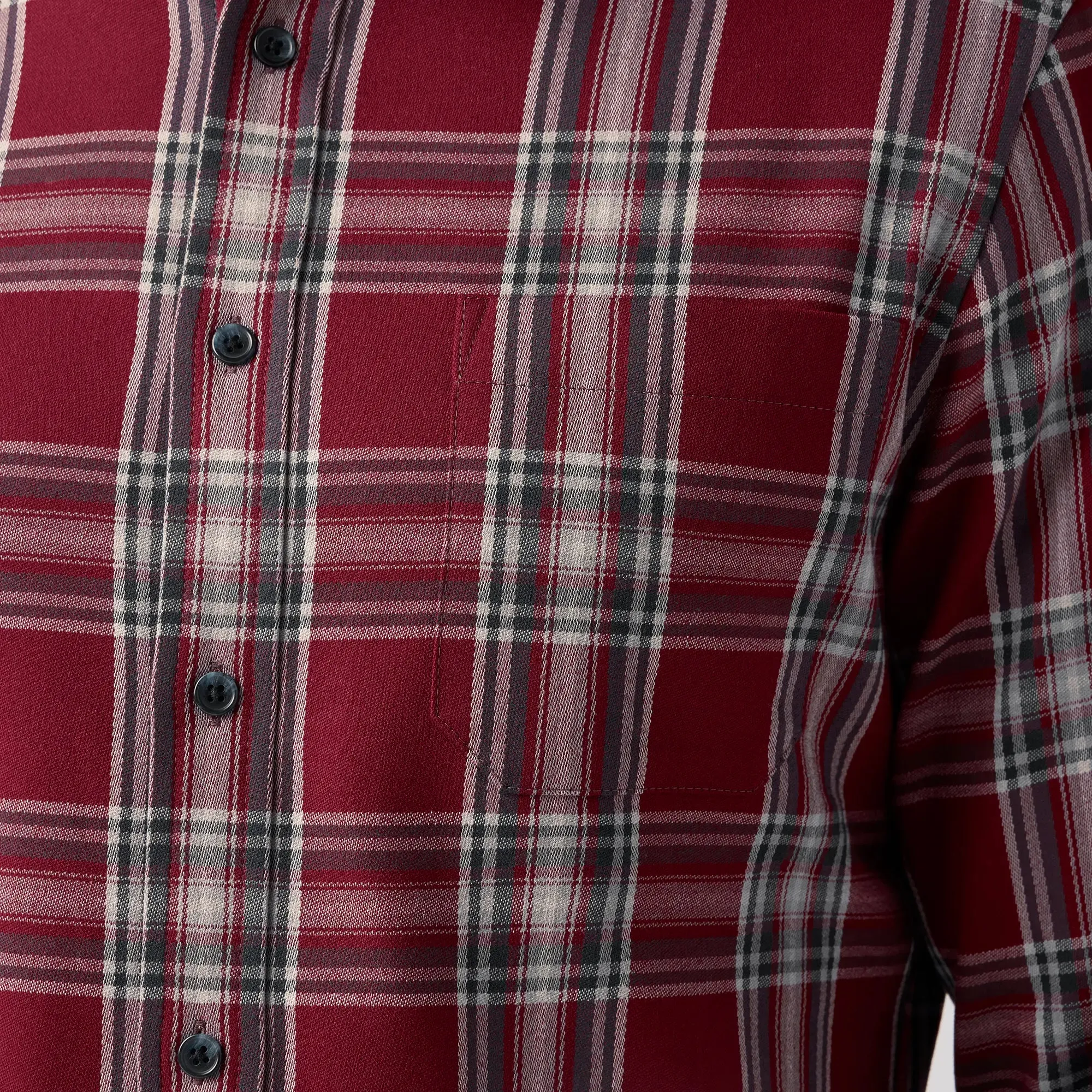 City Flannel Twill - Garnet Thomas Plaid