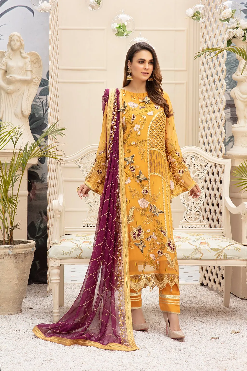 Classic Mustard Yellow Dress For Any Festive Wear # C2086