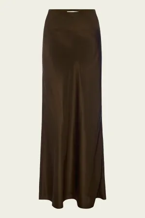 Column Maxi Skirt in Moss