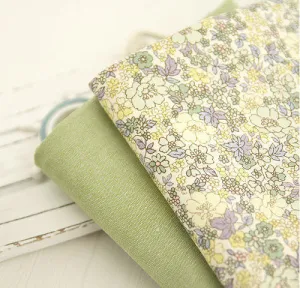 Cotton Fabric Flowers and Solids - Choose From 6 Patterns - By the Yard 52770 61568-1