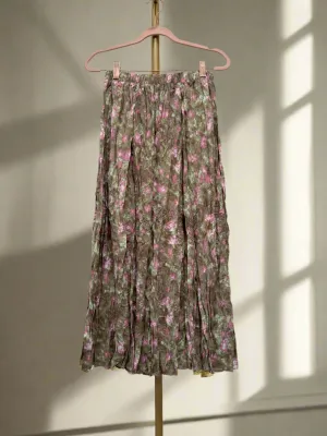 Crinkled Floral Skirt