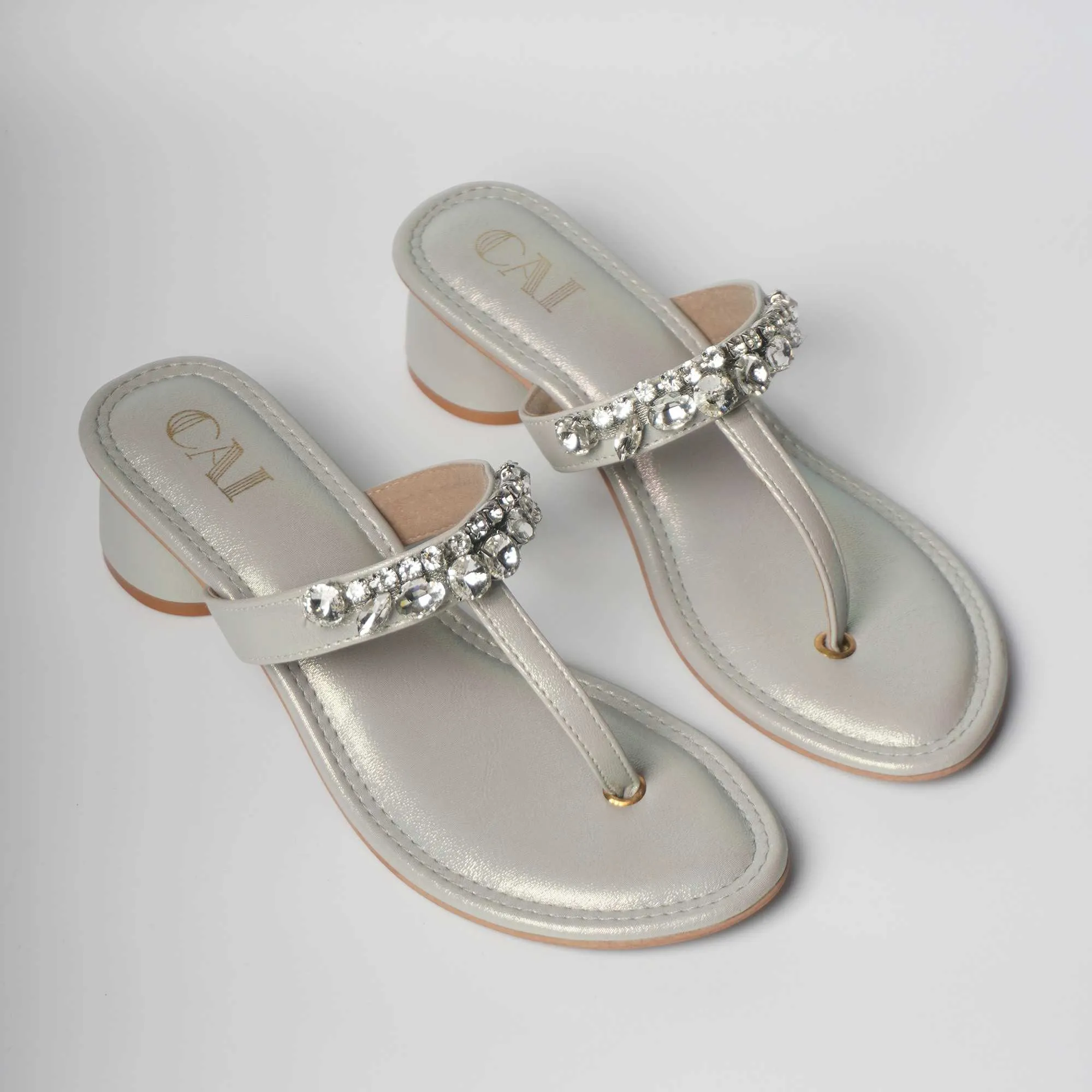 Crystal Glacier Heels - Silver