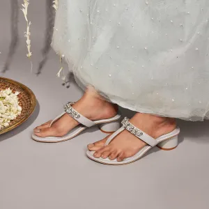 Crystal Glacier Heels - Silver
